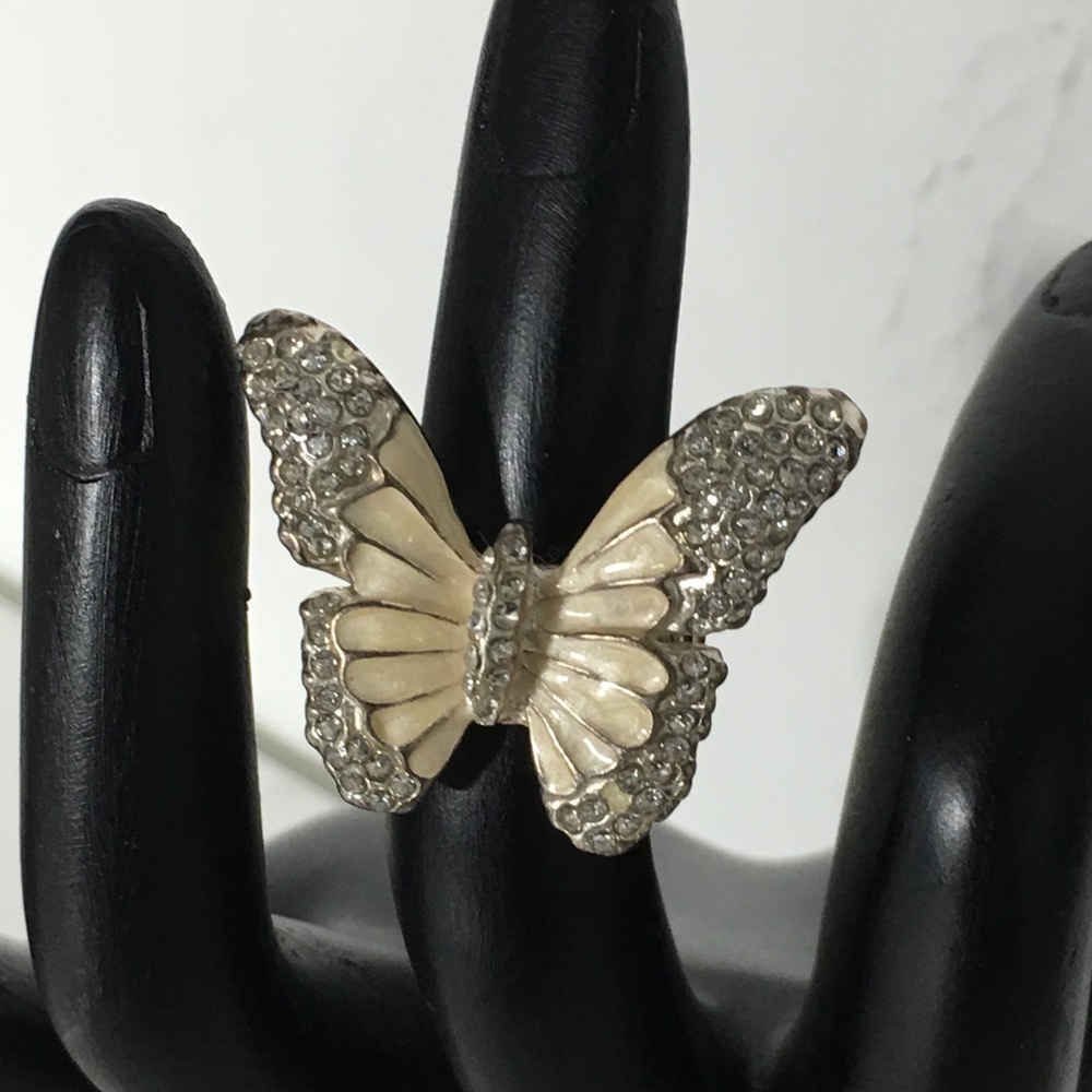 Vintage Rhinestone Butterfly 🦋 Ring
